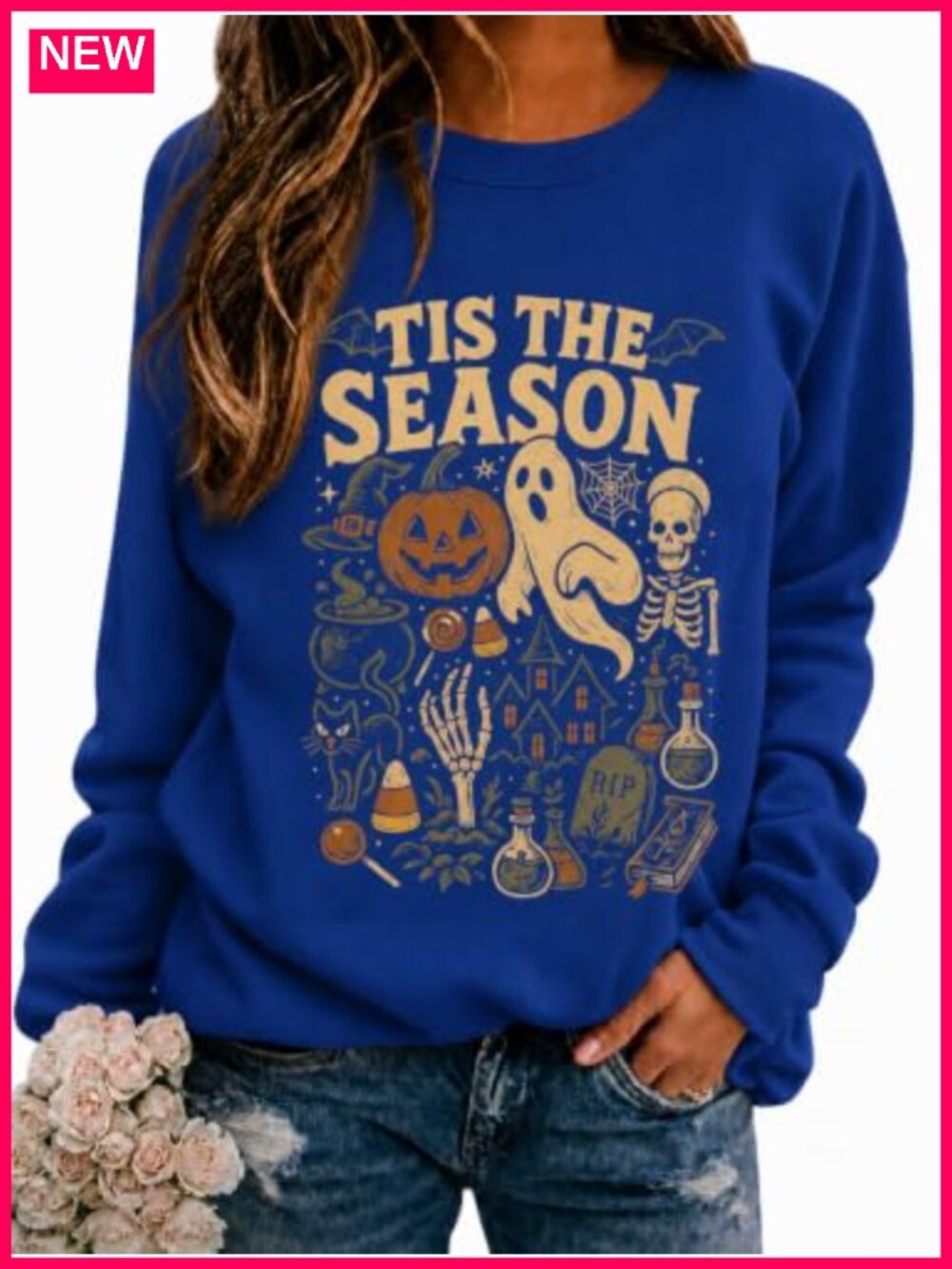 Halloween Sweatshirt Women Spooky Graphic Ghost Pumpkin Long Sleeve Pullover